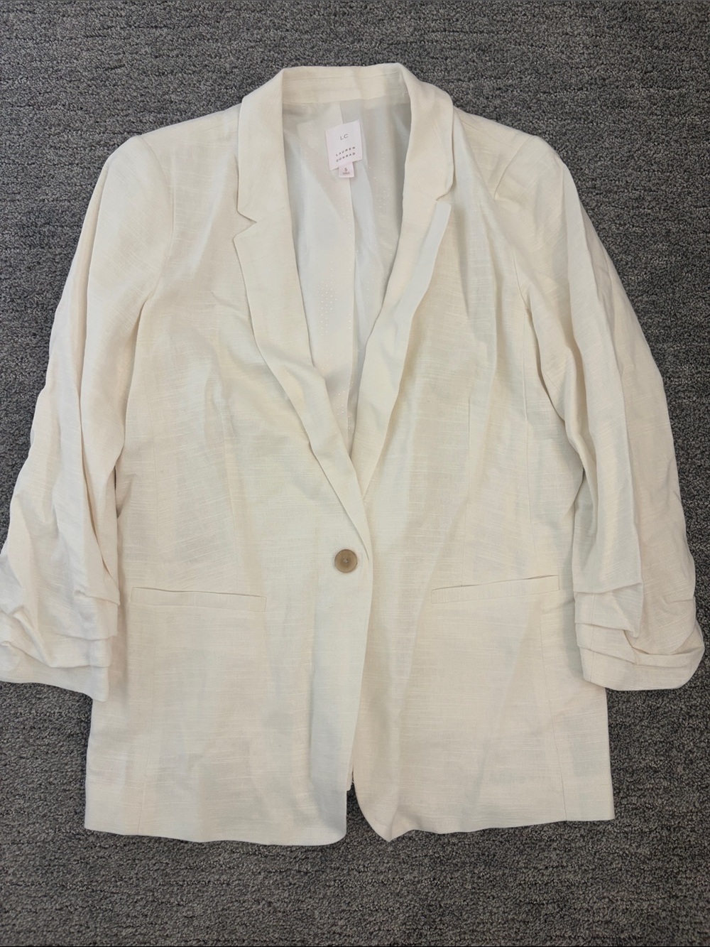 LC Lauren Conrad Off-White Single-Button Blazer